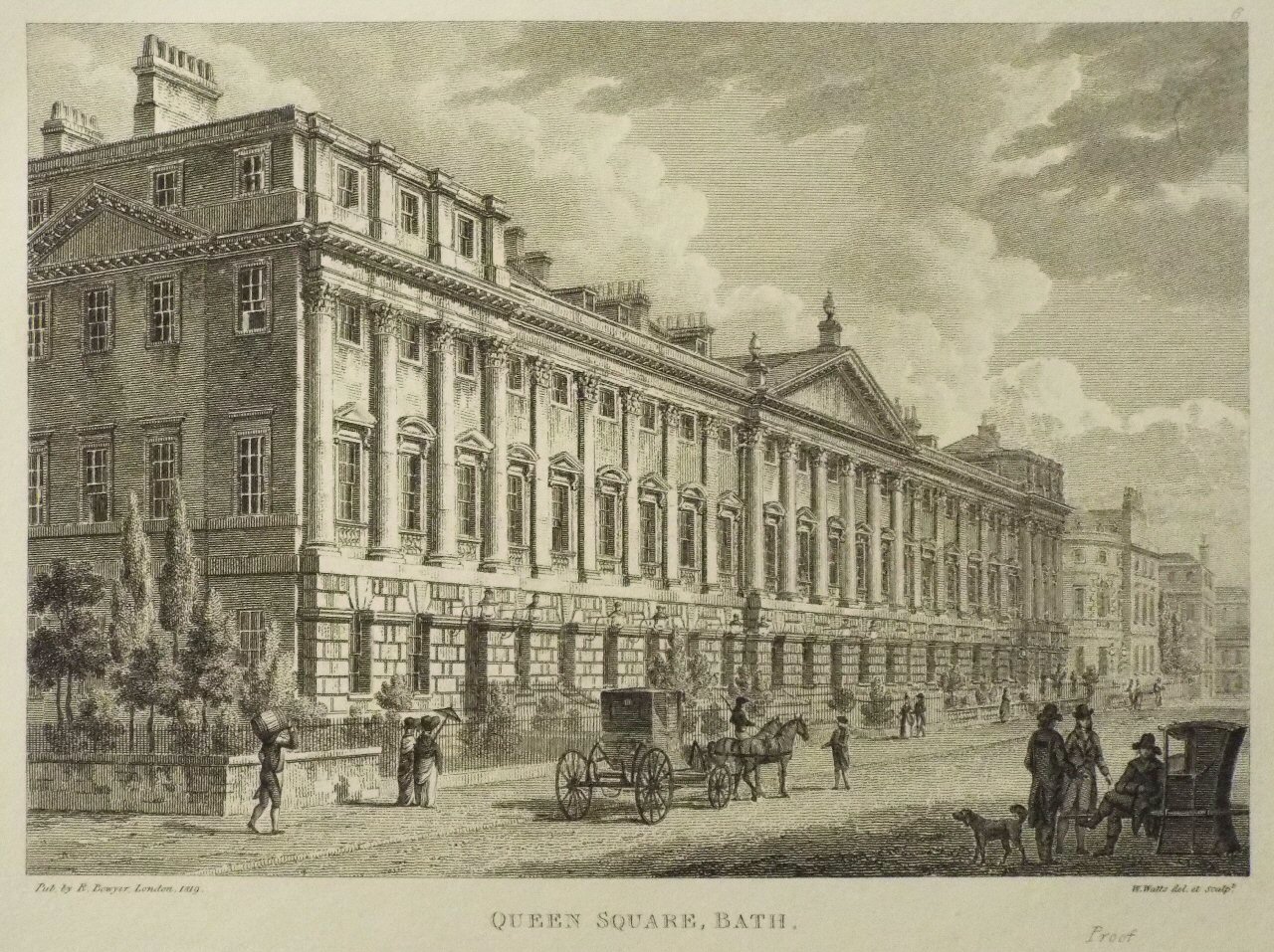 Print - Queen Square, Bath. - Watts